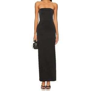 Alice + Olivia Classic Black Strapless Gown